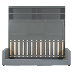 Queen Murphy Bed with Sofa - 2 - in - 1 Design, Storage Solutions & Dual - Piston Mechanism
