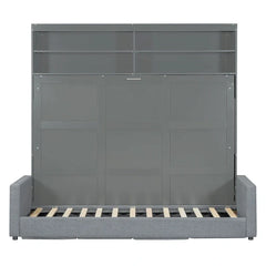 Queen Murphy Bed with Sofa - 2 - in - 1 Design, Storage Solutions & Dual - Piston Mechanism