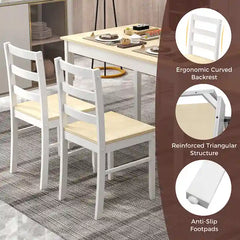 Costway 5-Piece Solid Wood Dining Set for Kitchen