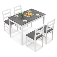 Costway 5-Piece Solid Wood Dining Set for Kitchen