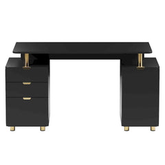 Contemporary Executive Floating Desk with 3 Drawers and Stylish Work Surface