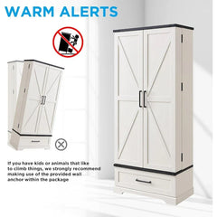 72 - Inch Tall Farmhouse Kitchen Pantry Cabinet - Stylish Storage Cupboard