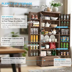 72 - Inch Tall Farmhouse Kitchen Pantry Cabinet - Stylish Storage Cupboard