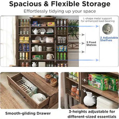 72 - Inch Tall Farmhouse Kitchen Pantry Cabinet - Stylish Storage Cupboard