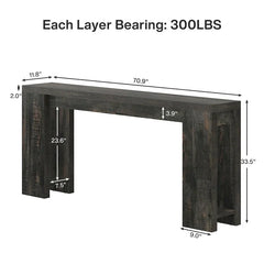 70.9 - Inch Console Sofa Table for Living Room, Entryway, and Hallway