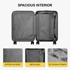 LEVEL8 Grace EXT 20 Carry On Luggage With Wheels