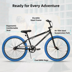 JOYSTAR Brockway Freestyle Kids BMX Bikes 20" Kids Bicycles for 6 - 11 Years Old Boys Girls, Multiple Colors