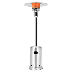 50,000 BTU Propane Patio Heater, Standing Stainless Steel Outdoor Heater with Wheels, Triple Protection, CSA Certified for Deck & Commercial