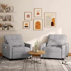Lofka Chair Bed, Convertible Sofa Bed Couch Recliner Single Bed for Living Room/Office/Bedroom, Light Gray
