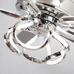 Parrot Uncle 52 - Inch Contemporary Chrome Ceiling Fan with Integrated LED Lights and Remote Control