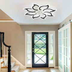 Garwarm Dimmable Ceiling Fan with Light and Remote Control, 27" Small Flush Mounted Ceiling Fan