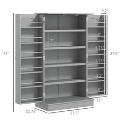 Spaco 17-Tier Kitchen Small Pantry Cabinet with 2 Doors and 6 Adjustable Shelves, Cabinet Pantry, Freestanding 5-Tier Shelving Pantries