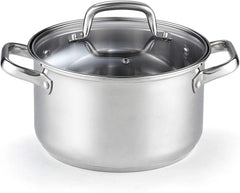 Cook N Home Pots and Pans Stainless Steel, 8-Piece Induction Pot Kitchen Cookware Set, Silver, Oven Safe
