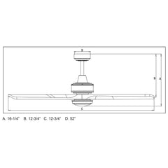 Vaxcel Curtiss Satin Brass Mid - Century Modern MCM Wood Propeller Ceiling Fan with LED Light Kit and Remote