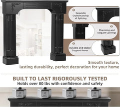 EPICOZY 43.3" Fireplace Mantel, Freestanding Fireplace Surround with Leg for Electric Fireplaces, MDF Mantel Surround with Shelf