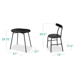 Best Choice Products 3 Piece Modern Oval Dining Table Set, Small Kitchen Dinette W/ 2 Chairs Black/Black