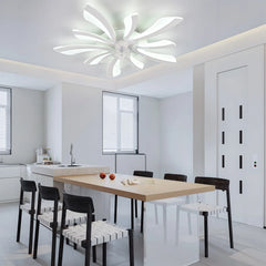 Garwarm Dimmable Ceiling Fan with Light and Remote Control, 27" Small Flush Mounted Ceiling Fan