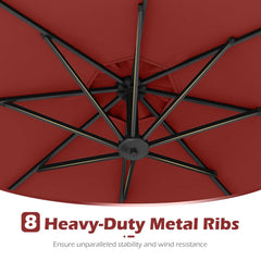 Tangkula 10ft Solar Patio Umbrella with Base Included