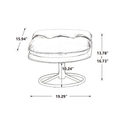 Velvet Swivel Accent Chair with Ottoman, Modern Chaise Lounge Chair with Metal Frame and Footstool, Comfy Armchair Reading Chair