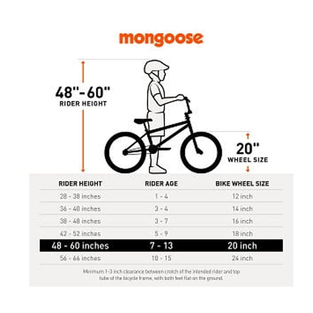 Mongoose Rebel X1 BMX Bike, 20 - In. Wheels, Kids Ages 7 - 14 Years, Gray Child Bicycle
