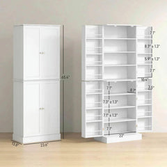 Spaco 17-Tier Kitchen Small Pantry Cabinet with 2 Doors and 6 Adjustable Shelves, Cabinet Pantry, Freestanding 5-Tier Shelving Pantries