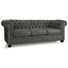 Hancock Tufted Top Grain Italian Leather Chesterfield Sofa - Dimensions: 31" H x 86" W x 40" D