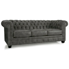 Hancock Tufted Top Grain Italian Leather Chesterfield Sofa - Dimensions: 31" H x 86" W x 40" D