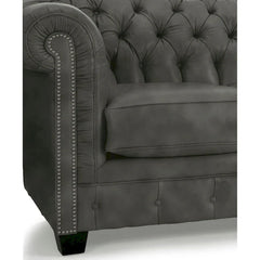 Hancock Tufted Top Grain Italian Leather Chesterfield Sofa - Dimensions: 31" H x 86" W x 40" D