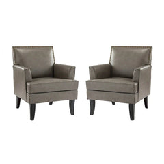 Nileus Set of 2 Modern Classic Polyester Accent Chairs with Solid Wood Legs by HULALA HOME
