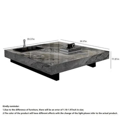 JASIWAY Elegant Sintered Stone Square Coffee Table