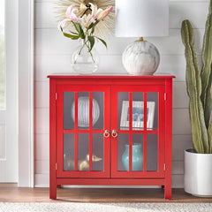 Portland 2 - Door Glass Cabinet by Simple Living