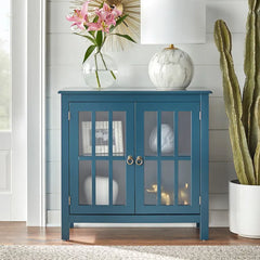 Portland 2 - Door Glass Cabinet by Simple Living