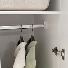 Freestanding 2 - Door Bedroom Armoire with Hanging Rod
