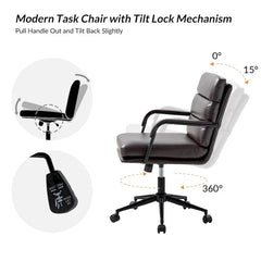 Joseph Contemporary Faux Leather Task Chair with Tilt Lock and Center Tilt by HULALA HOME