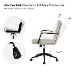 Joseph Contemporary Faux Leather Task Chair with Tilt Lock and Center Tilt by HULALA HOME