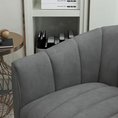 SEYNAR Modern Velvet Tufted Swivel Club Chair and Ottoman Set