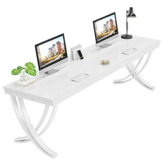 78.74 - Inch Extra Long Double Computer Desk with Stylish Metal Legs for Home Office