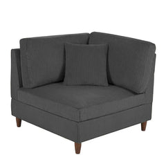 5-Piece Corduroy Modular Sectional Sofa with Ottoman