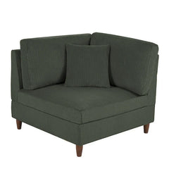 5-Piece Corduroy Modular Sectional Sofa with Ottoman