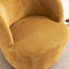 Modern Swivel Barrel Chair with 360 - Degree Rotation - Single Fabric Accent Chair