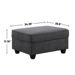 Stone Gray 7-Piece L - Shaped Sectional Sofa Set with Ottoman