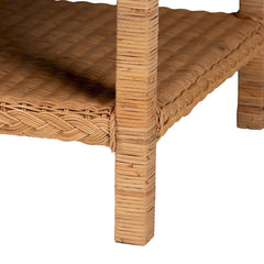 Minahasa Bohemian Braided Rattan Coffee Table in Light Honey