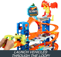 Hot Wheels City Ultimate Garage Playset with 2 Die - Cast Cars, Toy Storage for 50+ Cars