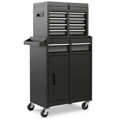 2 - in - 1 Rolling Tool Chest, 5-Drawer Tool Storage Cabinet with Wheels, Adjustable Shelf, Tool Box Organizer for Garage Warehouse Workshop