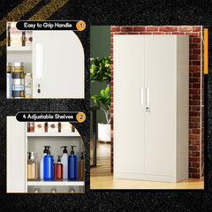 SOLAURA 71" Metal Garage Storage Cabinet with Locking Doors and Adjustable Shelves for Home, Office(Black)