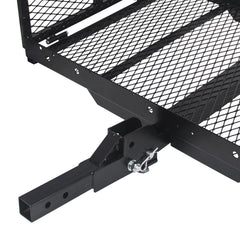 HECASA Hitch Mounted Cargo Carrier Mobility Scooter and Wheelchair Carrier Rack with Loading Ramp Luggage Basket Disability Medical Lift Rack