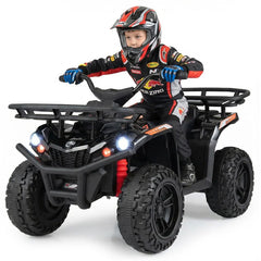 24V Kids ATV Ride On Quad, Electric 4 Wheeler Toy with 5Mph Max Speed, LED Headlights, Music, Front & Rear Storage for Boys Girls