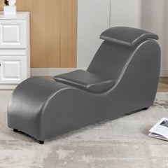 MUZZ Yoga Chair, Curved Yoga Chaise Lounge for Adults Stretching Exercising Relaxing, Chaise Lounge Chair with Adjustable Mats