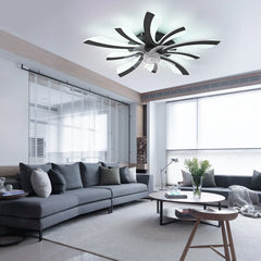 Garwarm Dimmable Ceiling Fan with Light and Remote Control, 27" Small Flush Mounted Ceiling Fan