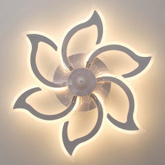 Garwarm Dimmable Ceiling Fan with Light and Remote Control, 27" Small Flush Mounted Ceiling Fan